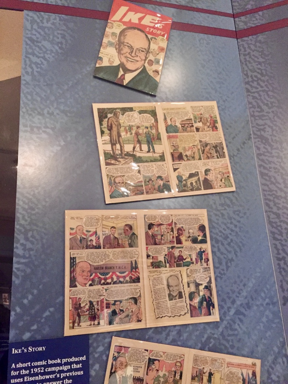 Ike comic book on display at the Eisenhower Presidential Library and Museum in Abilene, Kansas
