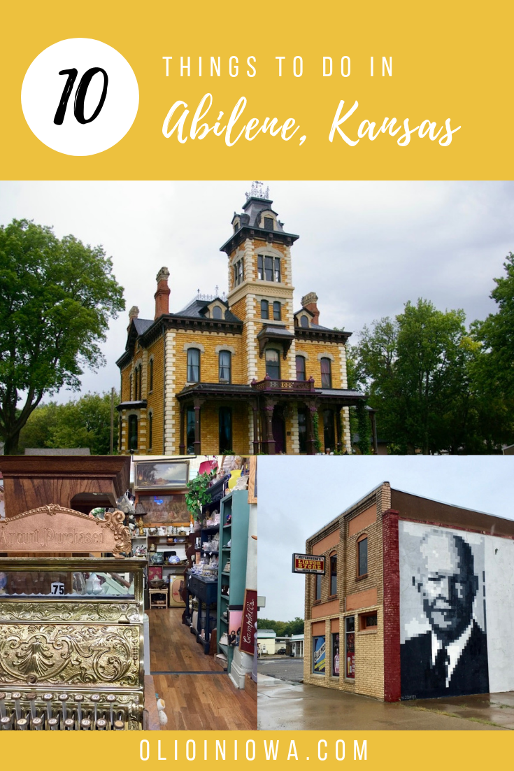 Looking for a small town full of charm and local history? There are so many things to do in Abilene, Kansas! From the historic Seelye Mansion to the Eisenhower Presidential Library and Museum to dinner at the Brookville Hotel, Abilene is full of history and fun for the whole family. #Abilene #Kansas #Midwest
