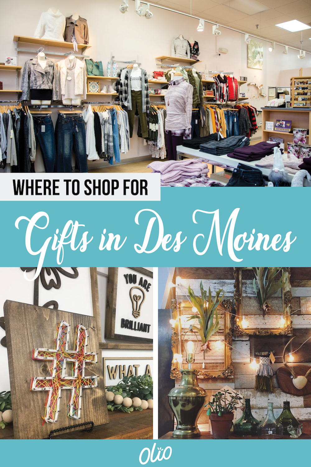 Want to shop local but not sure where to start? Find the perfect present for any person or occasion at this incredible collection of places to shop for gifts in Des Moines, Iowa. #DesMoines #Iowa #BuyLocal #ShopSmall