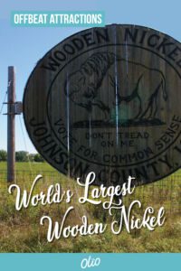 The next time you're near Iowa City, Iowa, swing by the World's Largest Wooden Nickel! This offbeat attraction is the perfect photo opp for any Midwest road trip. #Iowa #RoadsideAttraction