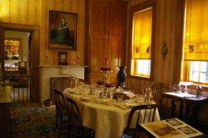 Dining room in the Ulysses S. Grant home in Galena, Illinois