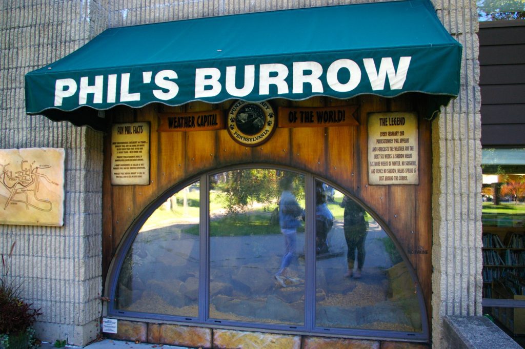 Exterior of Phil's Burrow in Punxsutawney, Pennsylvania