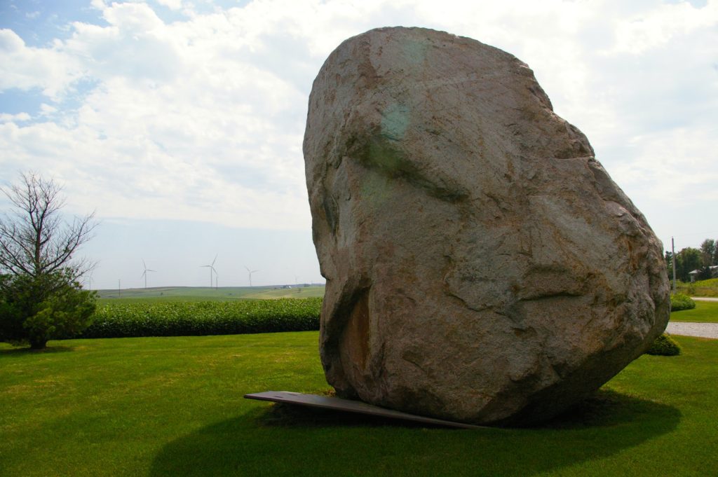 Giant boulder known as Slayton Rock near Casey, Iowa