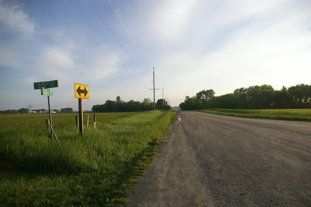 Gravel road near Clear Lake, Iowa