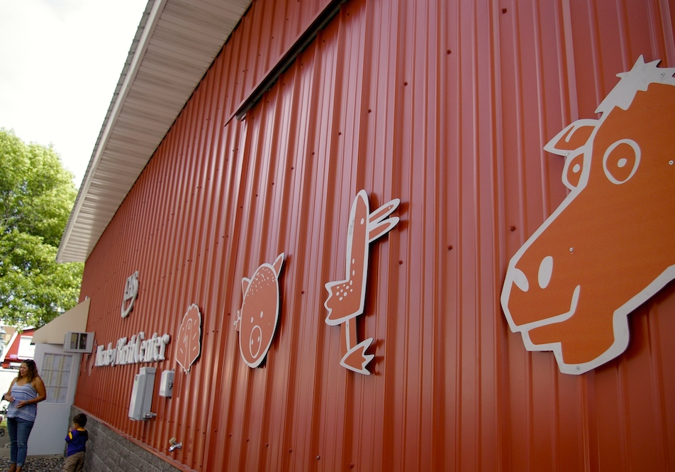 Exterior of children's barn at the Minnesota State Fair in St. Paul, Minnesota