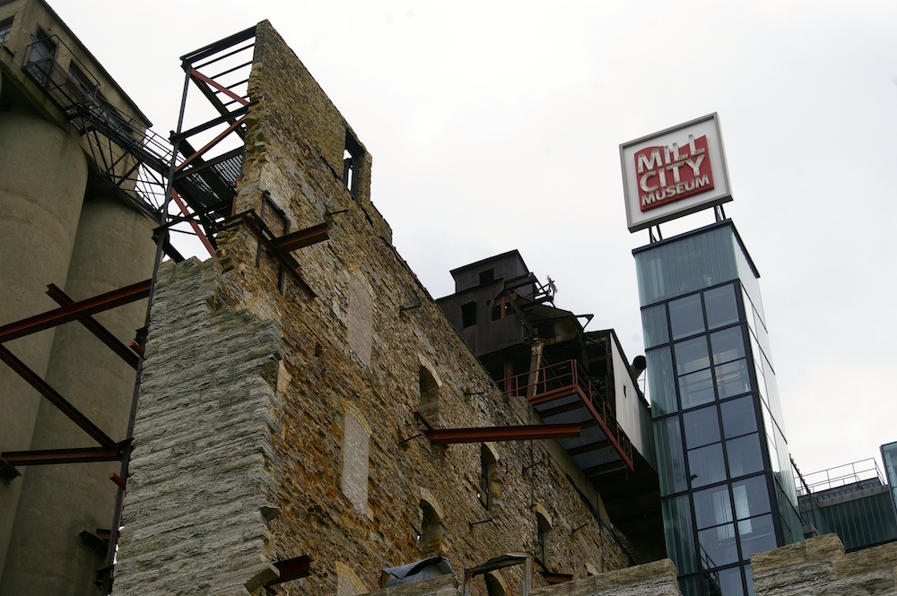 Ruins of the original mill building at the Mill City Museum in Minneapolis, Minnesota