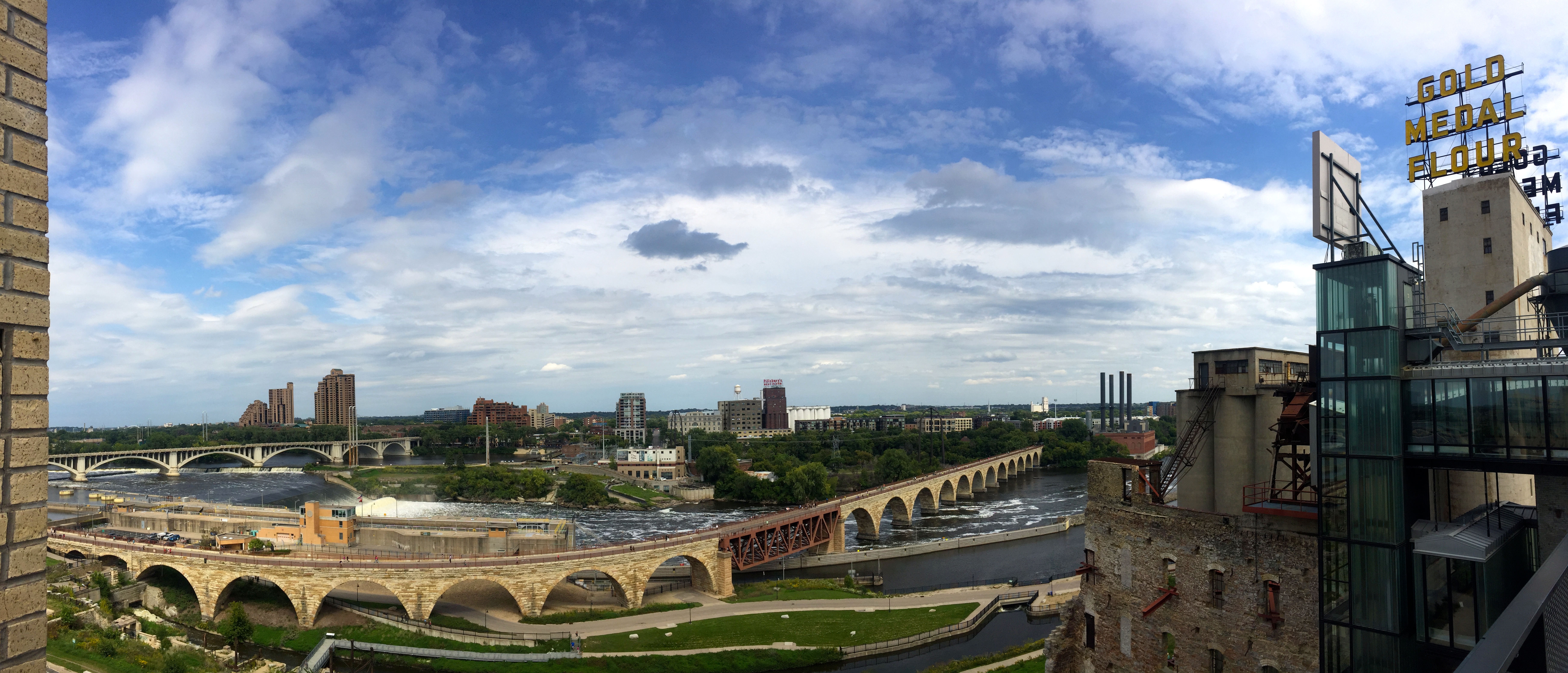 View from the top of the Mill City Museum in Minneapolis, Minnesota