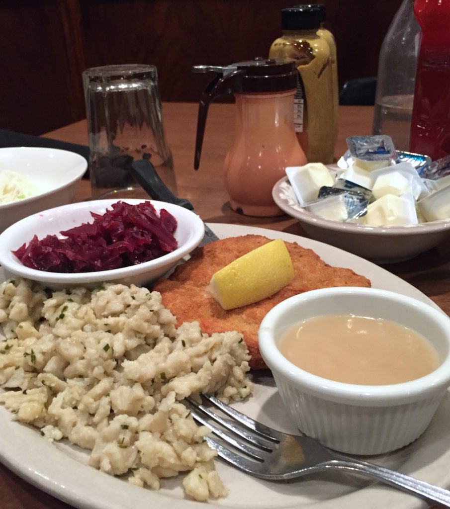 Traditional German meal at Veigel's Kaiserhoff in New Ulm, Minnesota