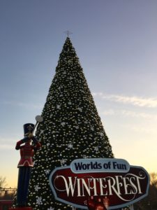 70-foot-tall tree at Worlds of Fun's WinterFest in Kansas City, Missouri