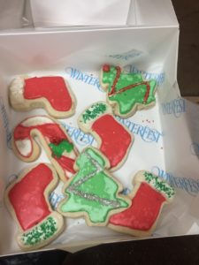 Decorated cookies from Mrs. Claus' Kitchen at Worlds of Fun's WinterFest in Kansas City, Missouri