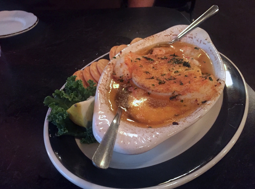 Baked brie with garlic shrimp at the Buckhorn Supper Club in Milton, Wisconsin