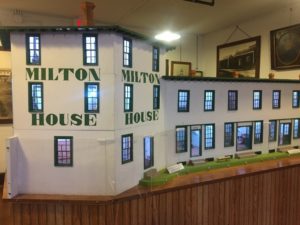 Dollhouse-sized replica of the Milton House inn near Janesville, Wisconsin