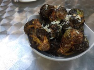 Fried Brussel sprouts topped with Parmesan cheese at Bros Brasserie in Sioux Falls, South Dakota