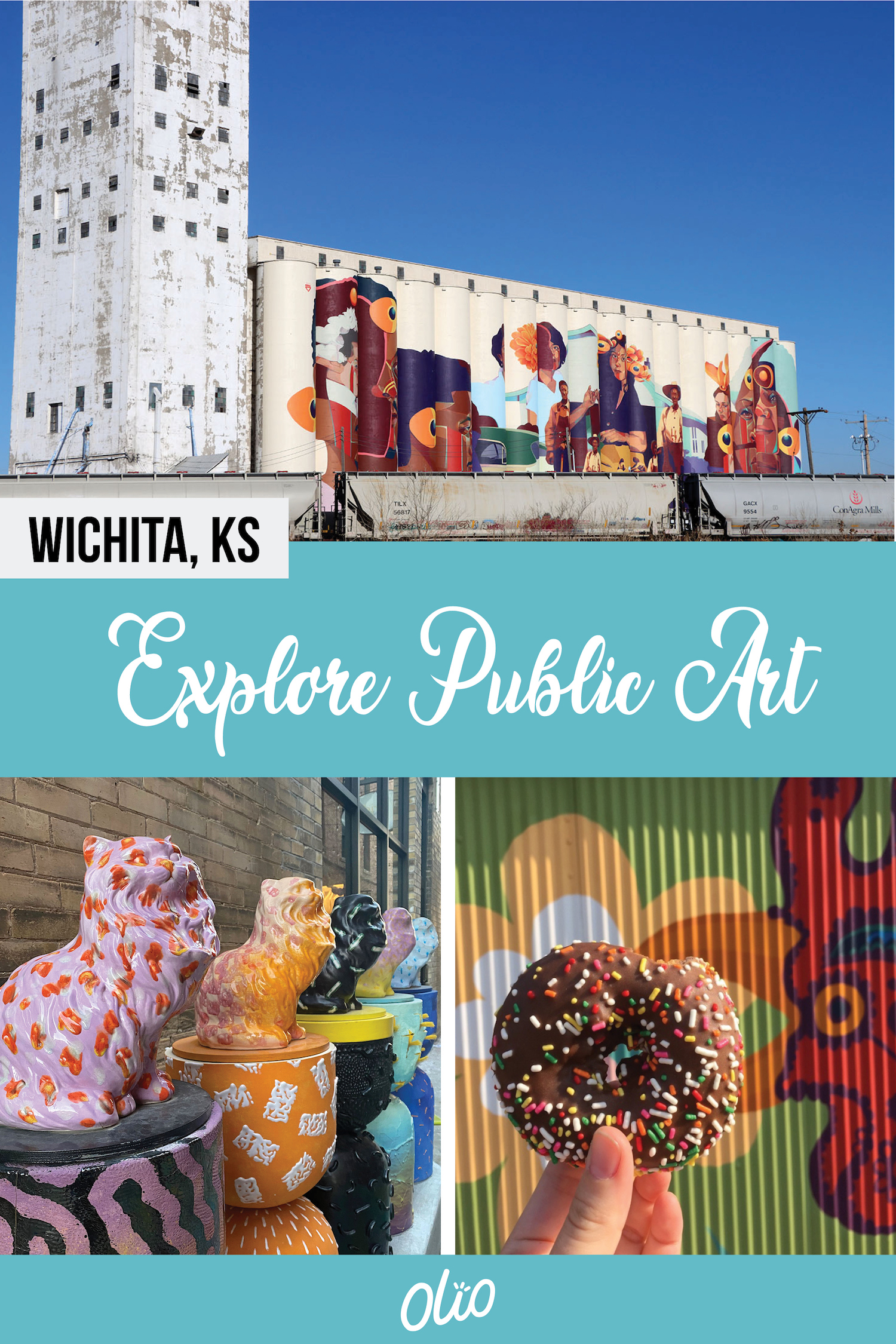 Searching for inspiration?There is lots of public art in Wichita, Kansas to discover! From murals to bronze statues and everything in between, this city has a thriving arts scene you won't want to miss. Plus the murals of Wichita, Kansas make for great photo ops! #Wichita #Kansas #Midwest #publicart