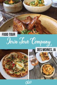 Want to get a taste of the Des Moines culinary scene? Book a tour with the Iowa Tour Company! These food tours are perfect for date night or a group outing, and are a great way to get to know the city! #DesMoines #Iowa #foodie #foodtour