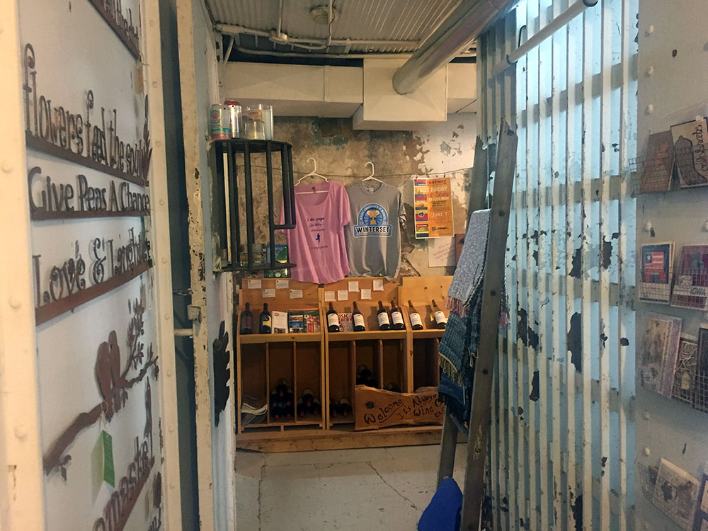 Shopping area of 1st Avenue Collective located in the historic Madison County Jail in Winterset, Iowa