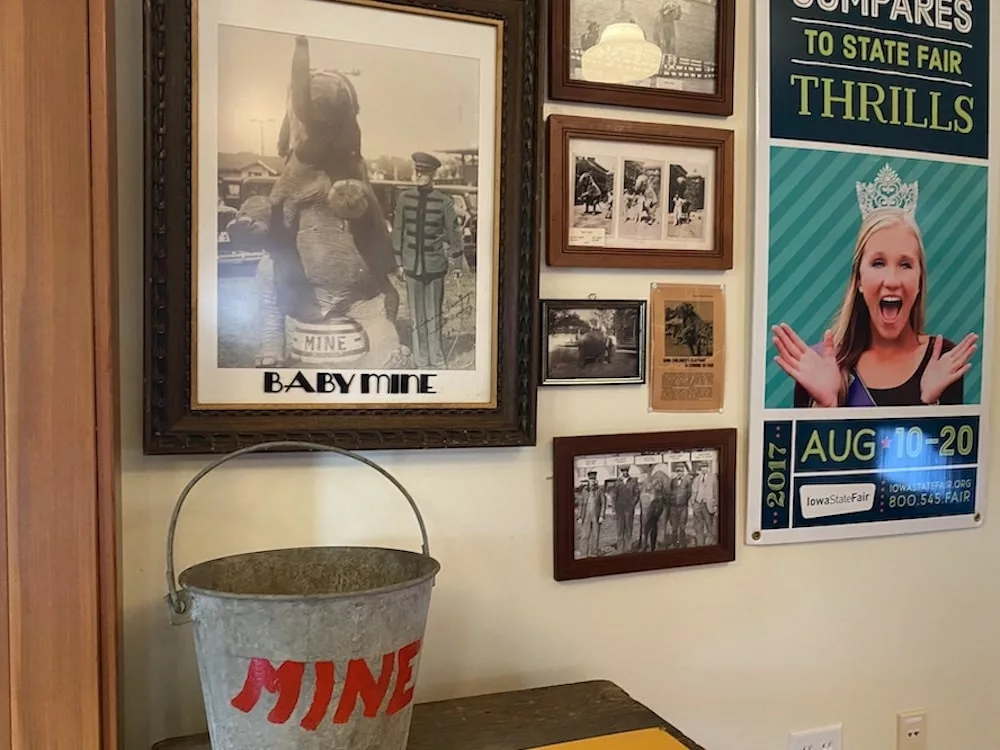 Museum exhibit about Baby Mine at the Iowa State Fair in Des Moines, Iowa