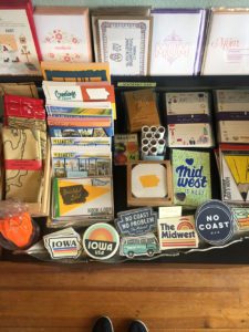 Collection of Midwest themed cards at Iron Leaf Press in Mount Vernon, Iowa