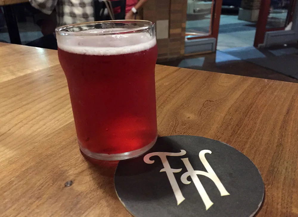 Aronia berry beer at Fat Hill Brewing Company in Mason City, Iowa