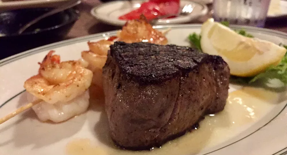 Steak and shrimp at Archie's Waeside in Le Mars, Iowa