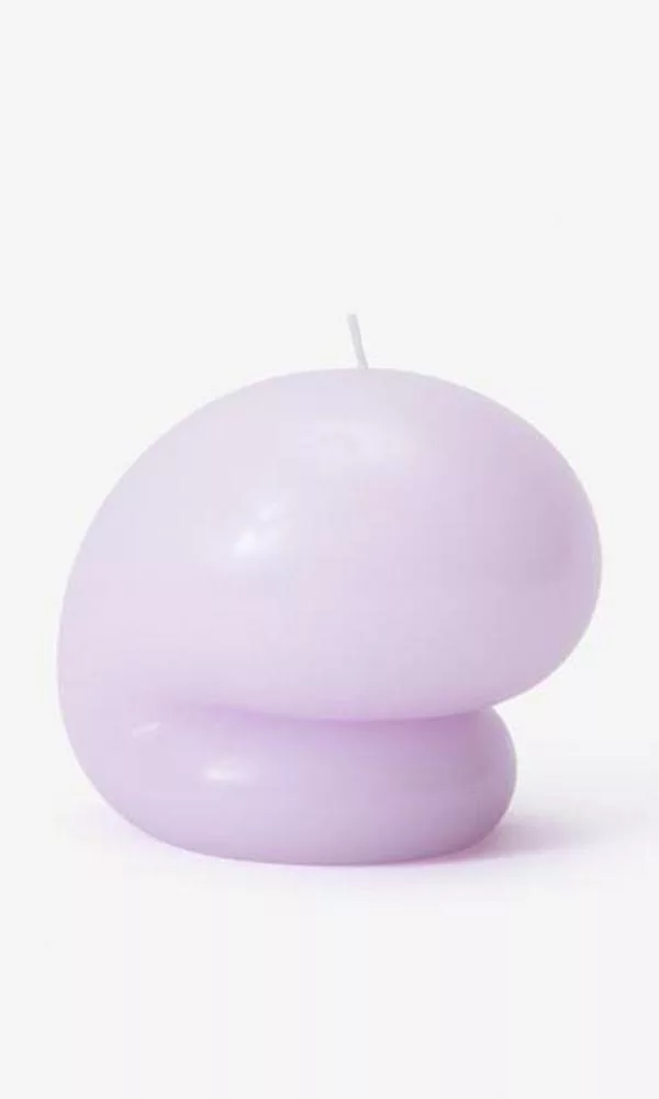 Goober shaped purple candle