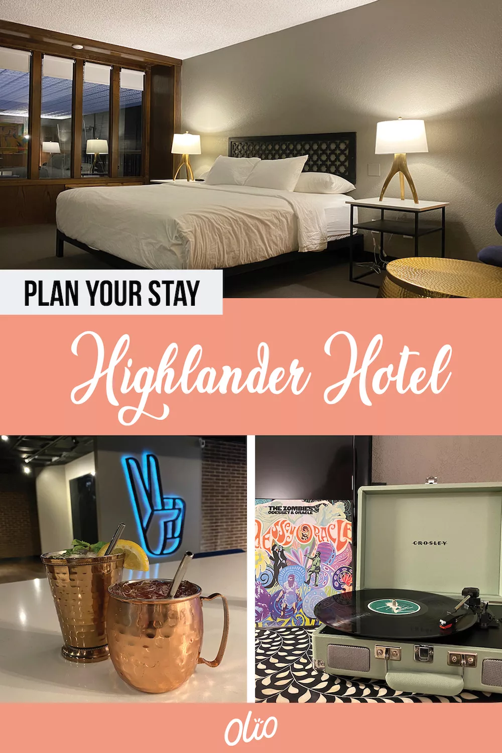 Whether you're planning a staycation or just passing through, The Highlander Hotel in Iowa City is the perfect place to stay! This former Iowa supper club is fully restored with a groovy '70s vibe complete with spacious bar, incredible indoor pool, in-room record players and more. #Iowa #IowaCity #boutiquehotel