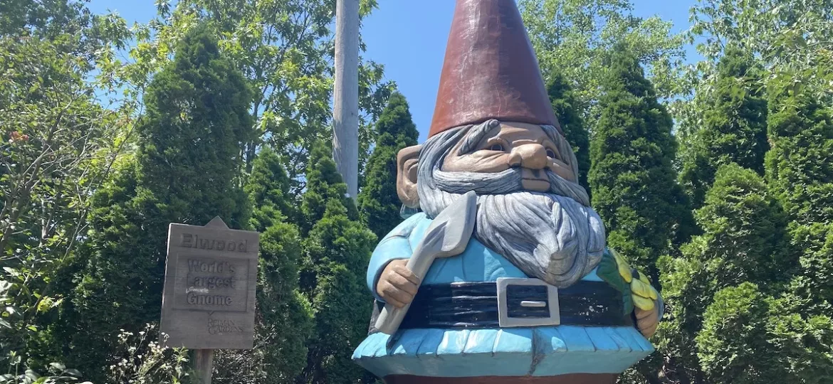 Elwood the World's Largest Concrete Garden Gnome at Reiman Gardens in Ames, Iowa