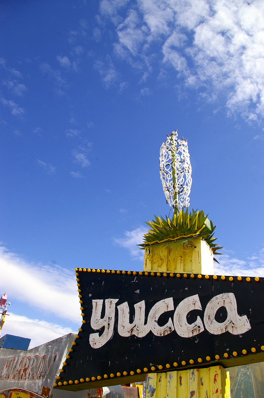 Vintage neon Yucca sign at the Neon Museum in Las Vegas, Nevada