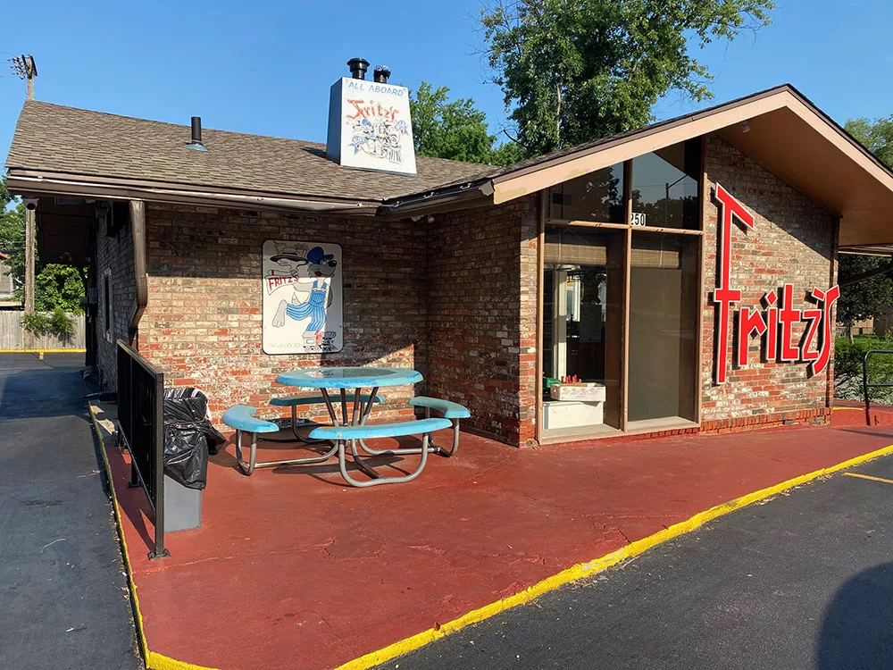 Exterior of Fritz's Railroad Restaurant in Kansas City, Kansas