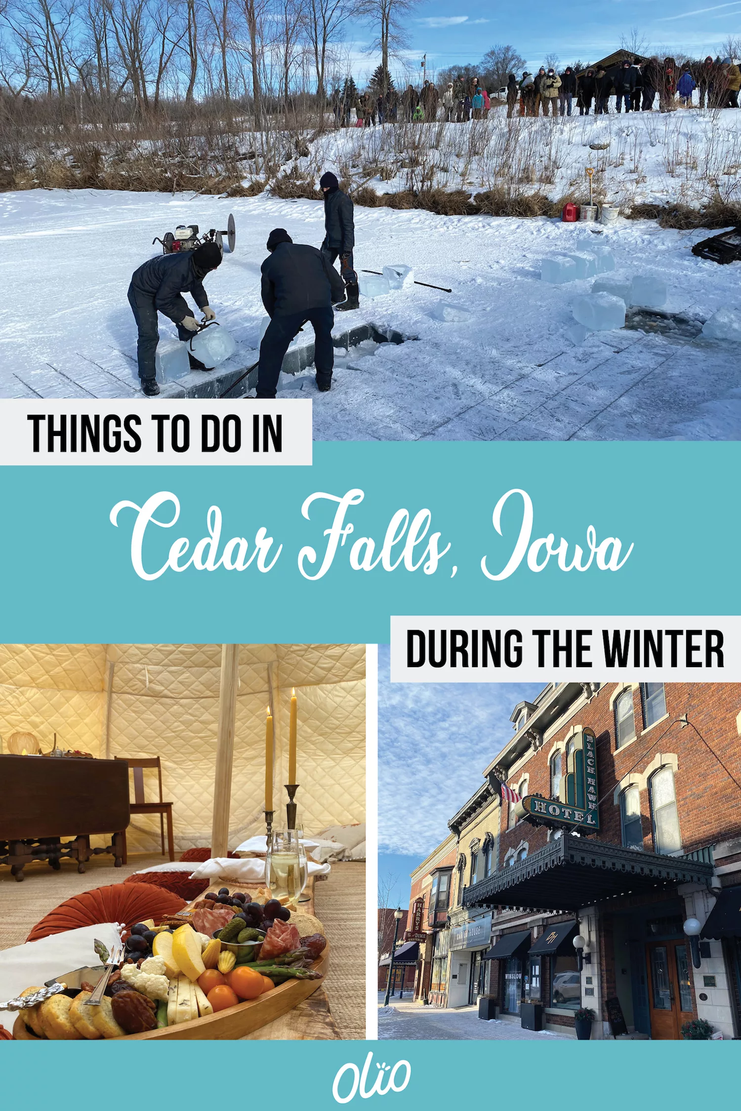 Planning a Midwest winter getaway? Look no further than Cedar Falls, Iowa! From unique local festivals to delicious dining experiences to historic hotels, there's something for everyone in this Iowa community. Embrace the winter with ice harvesting and snow shoeing then warm up with a cozy winter picnic, craft beer flights and more. #Iowa #Midwest #WinterGetaway #CedarFalls