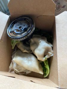 Order of Mongolian beef dumplings from David's Taproom & Dumplings in Cedar Falls, Iowa