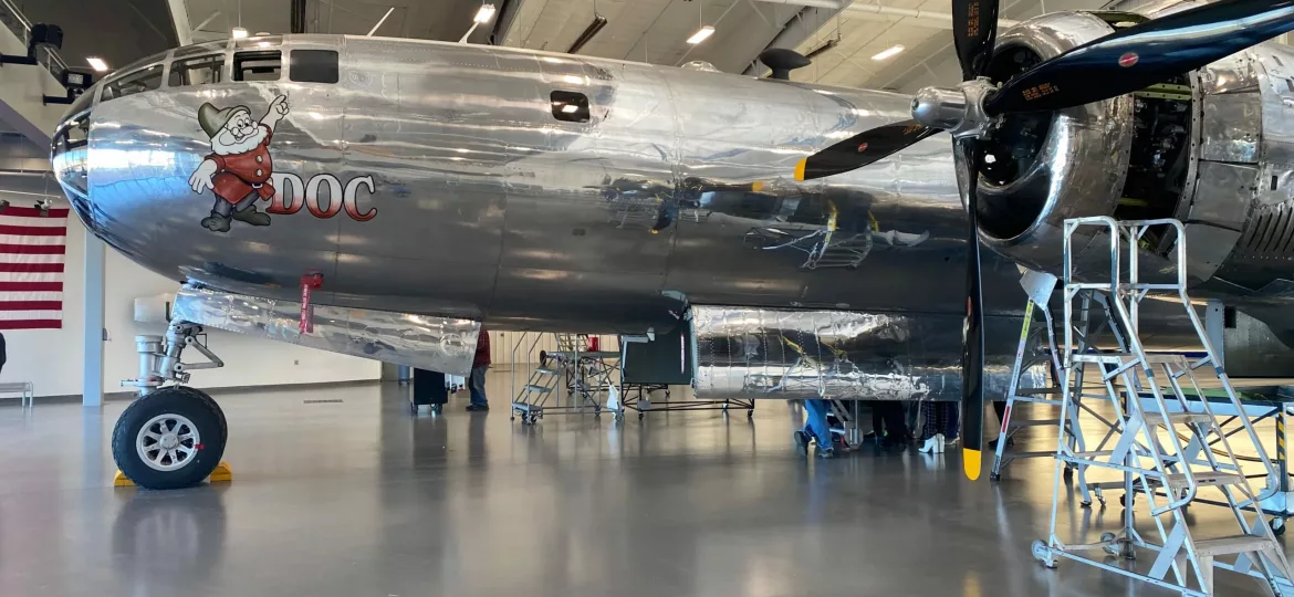 B-29 Doc at the hangar in Wichita, Kansas
