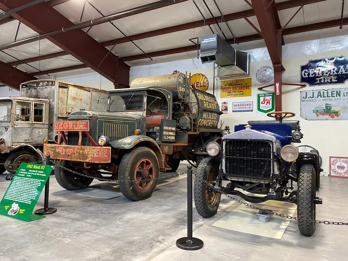 Historic trucks at the Iowa 80 Trucking Museum at the World's Largest Truckstop in Walcott, Iowa