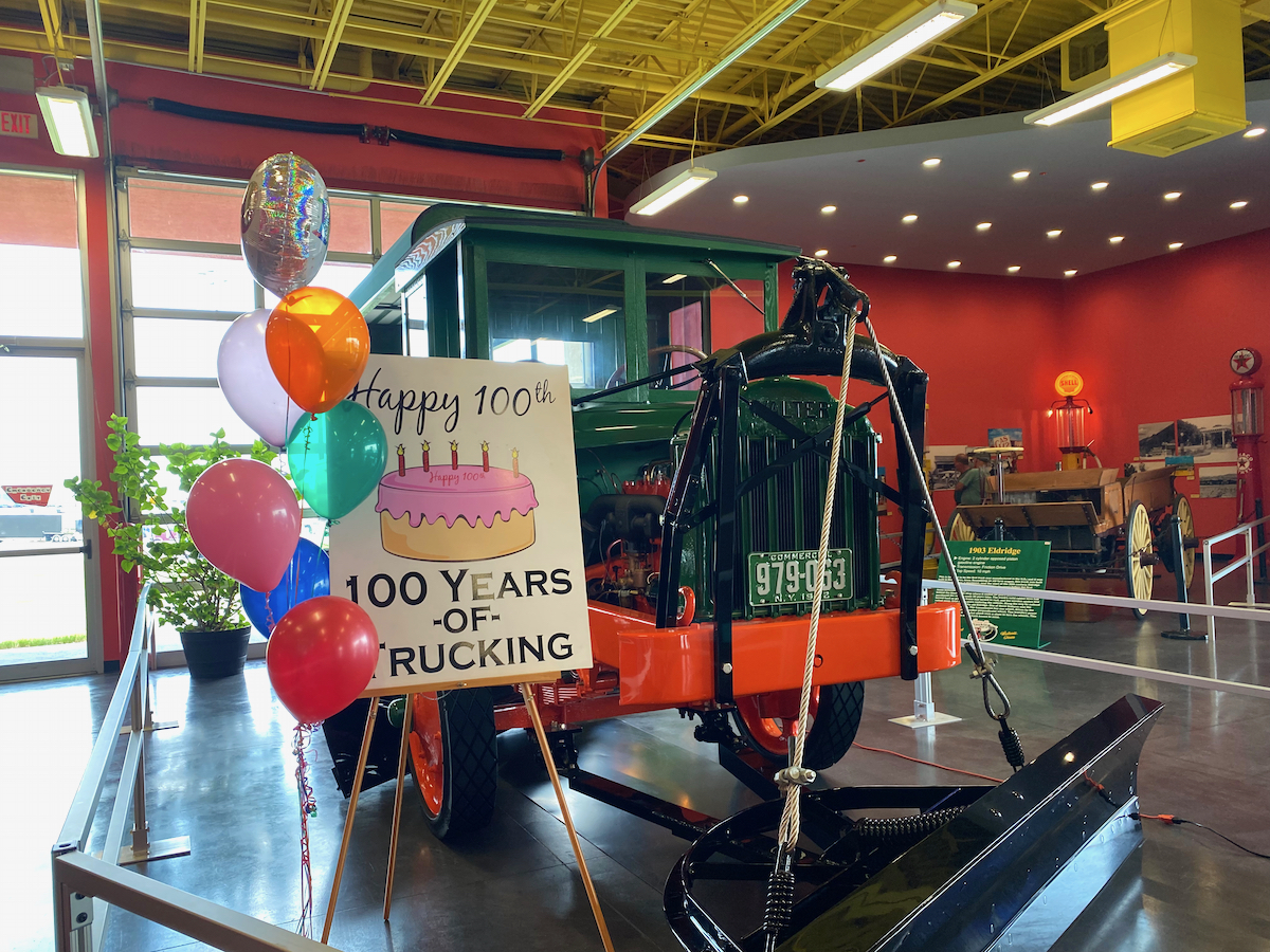 Snow plow celebrating 100 years old at the Iowa 80 Trucking Museum at the World's Largest Truckstop in Walcott, Iowa