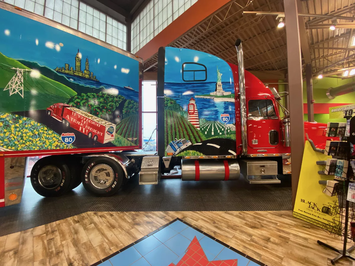 Painted semi-truck at the World's Largest Truckstop in Walcott, Iowa