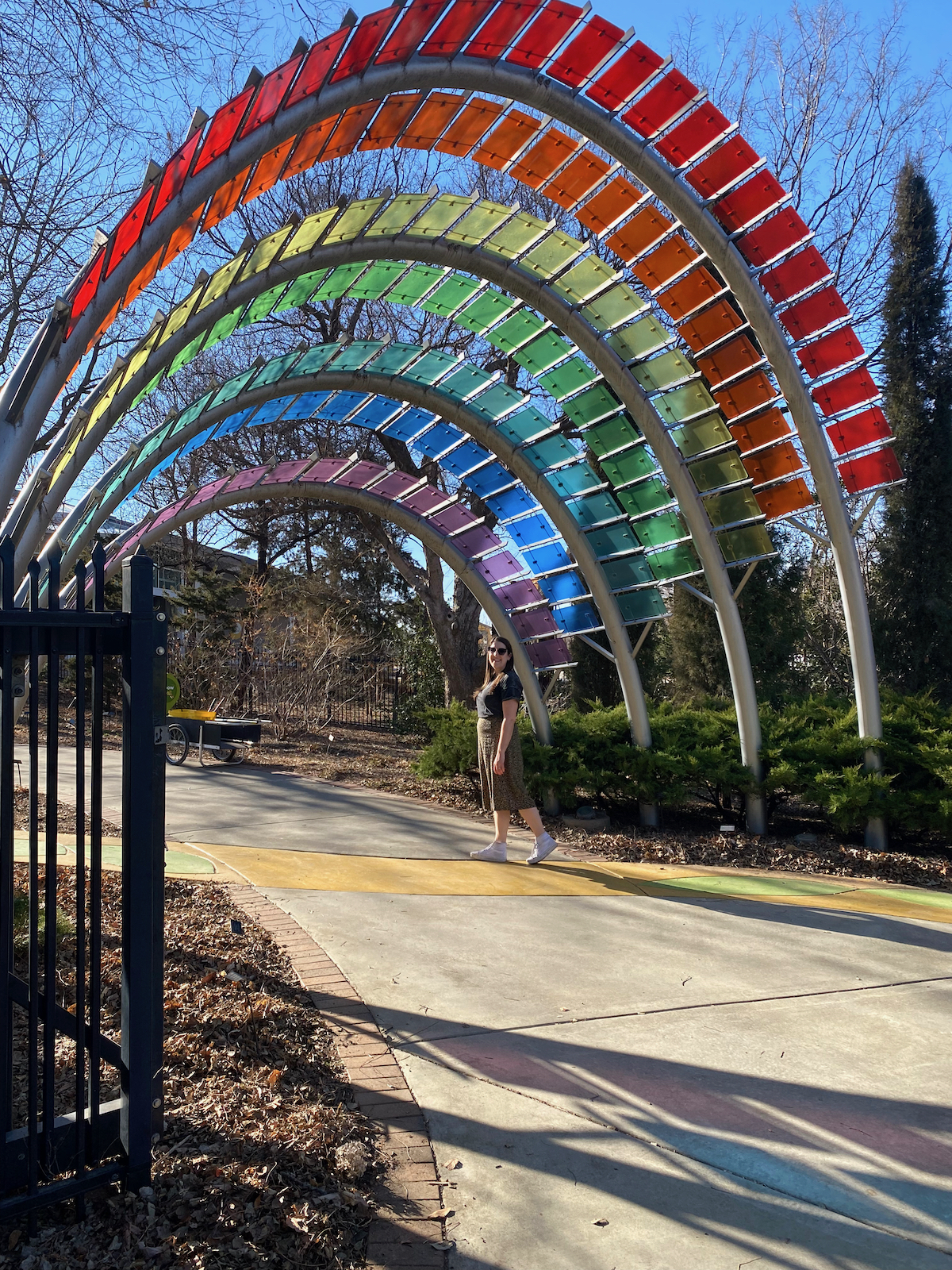 Rainbow panel arch at Botanica in Wichita, Kansas