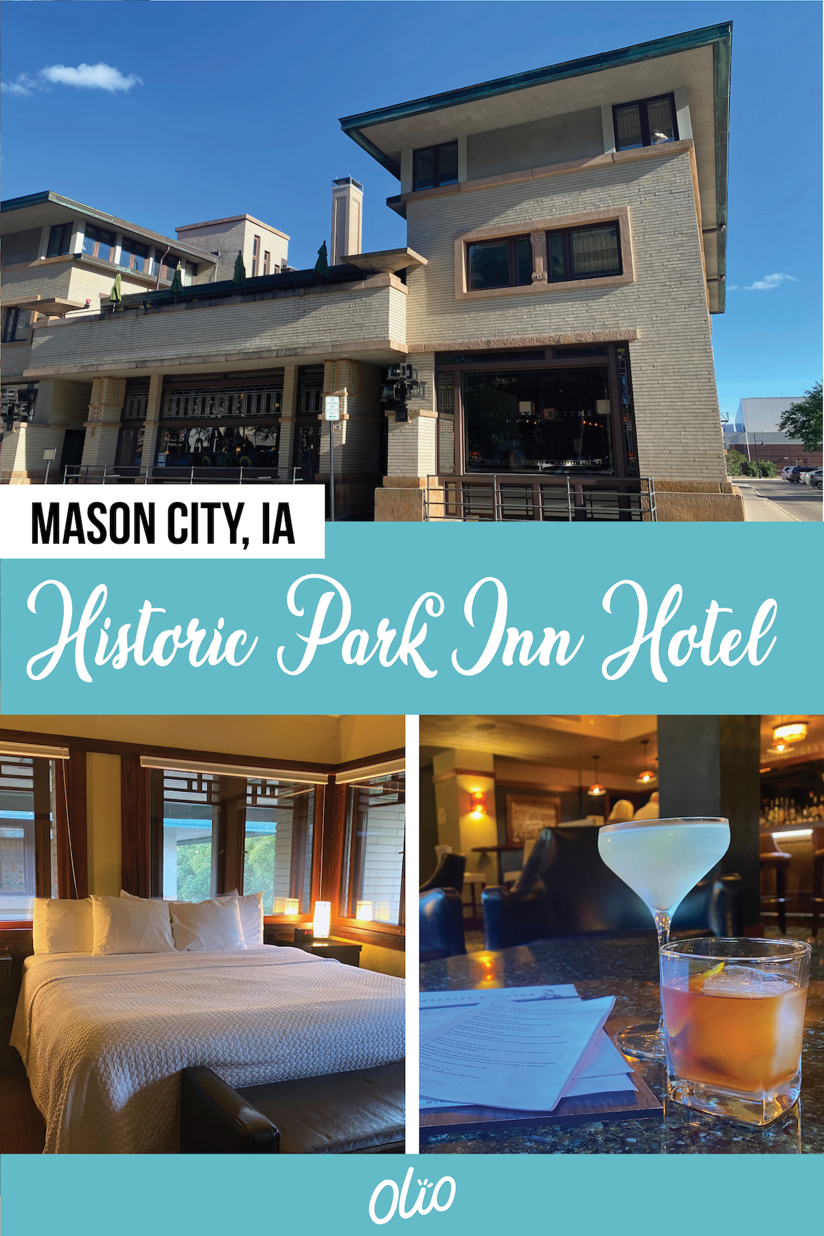 Did you know that Mason City, Iowa is home to the only remaining Frank Lloyd Wright hotel in the world? Discover why you need to plan your stay at the Historic Park Inn Hotel and experience this Prairie style architectural gem for yourself. #Iowa #MasonCityIA #FrankLloydWright #BoutiqueHotel