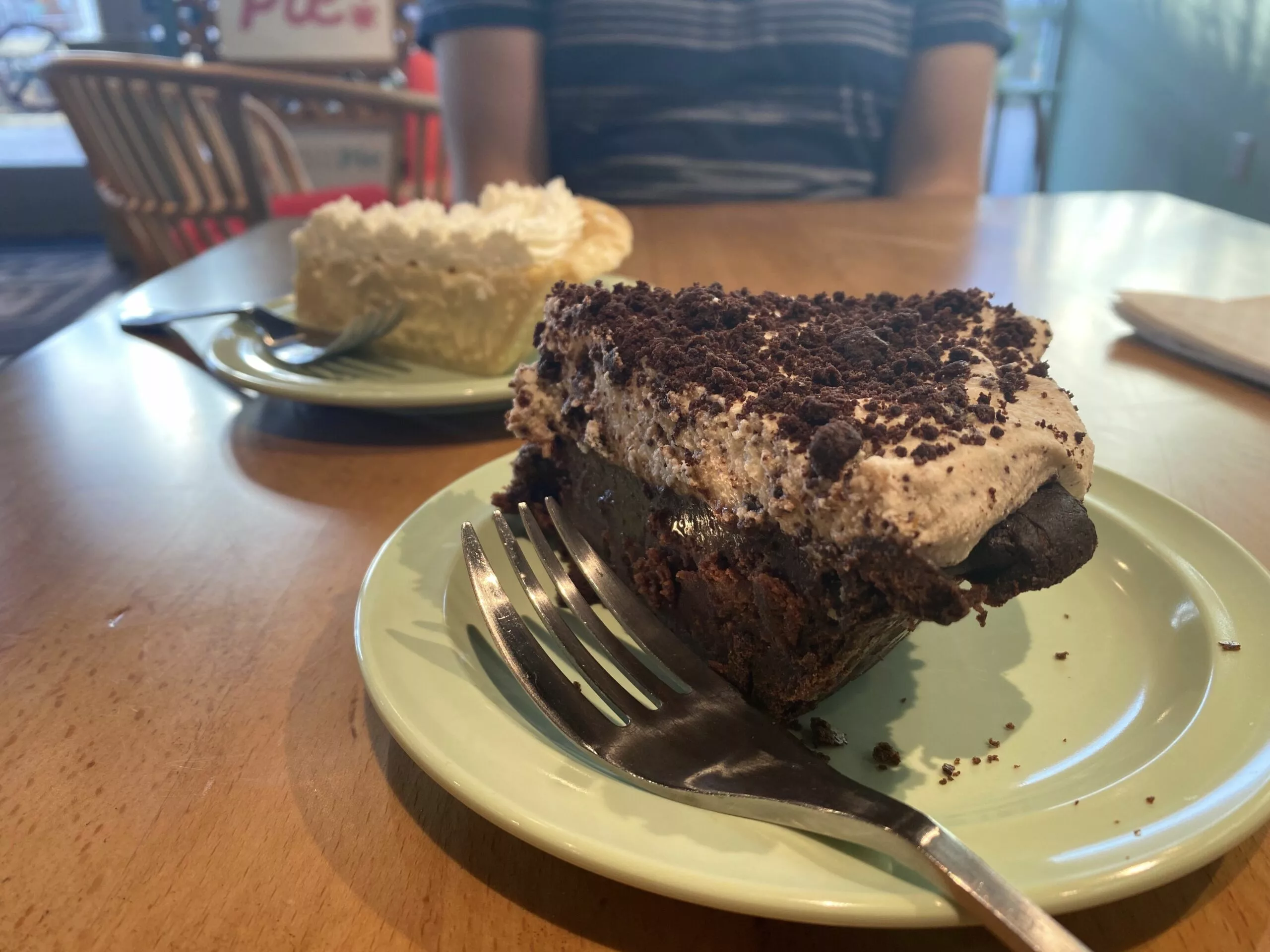Two slices of pie at Peace, Love & Pie in Wichita, Kansas