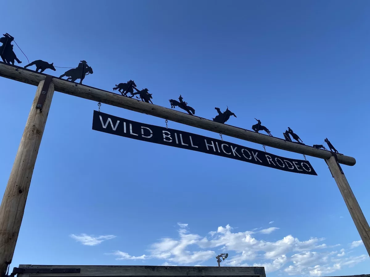 Sign at the Wild Bill Hickok Rodeo in Abilene, Kansas