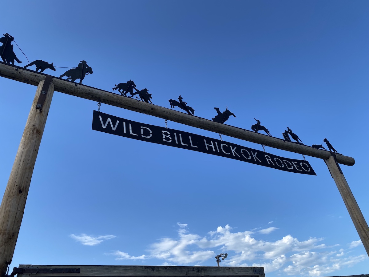 Sign at the Wild Bill Hickok Rodeo in Abilene, Kansas