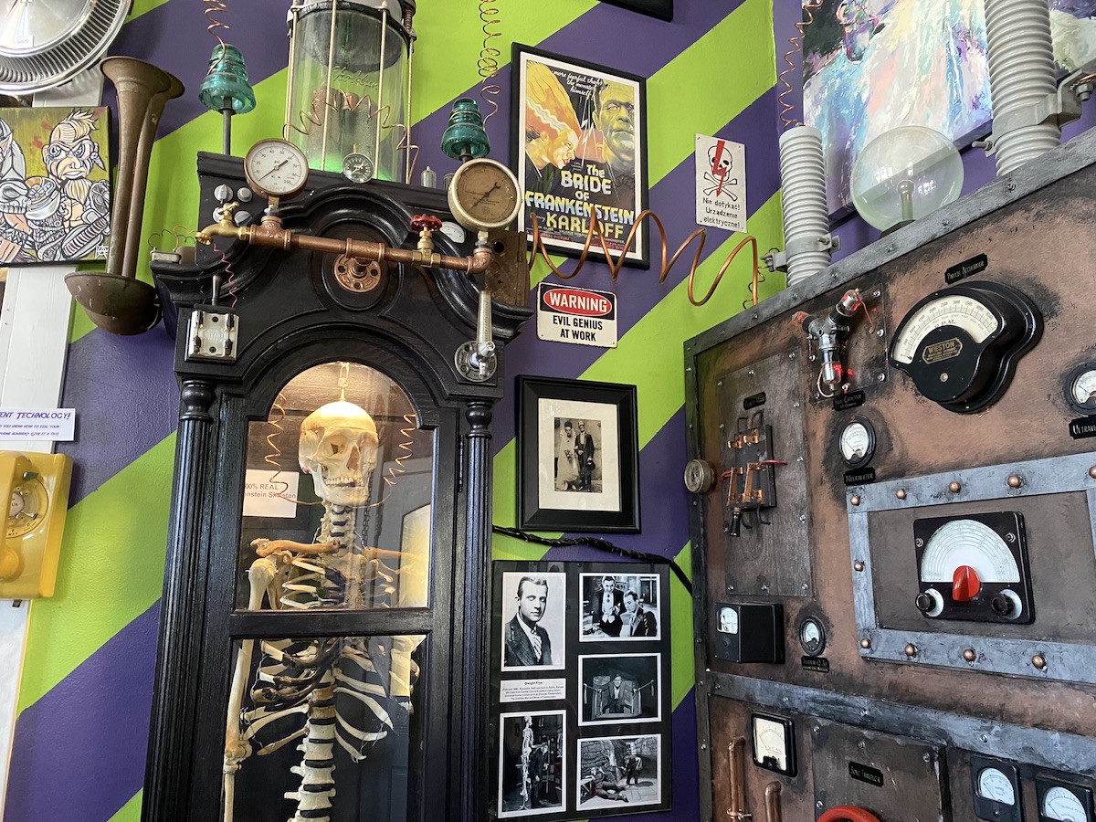 Interior of Eyegore's Odditorium and Monster Museum in Cawker City, Kansas