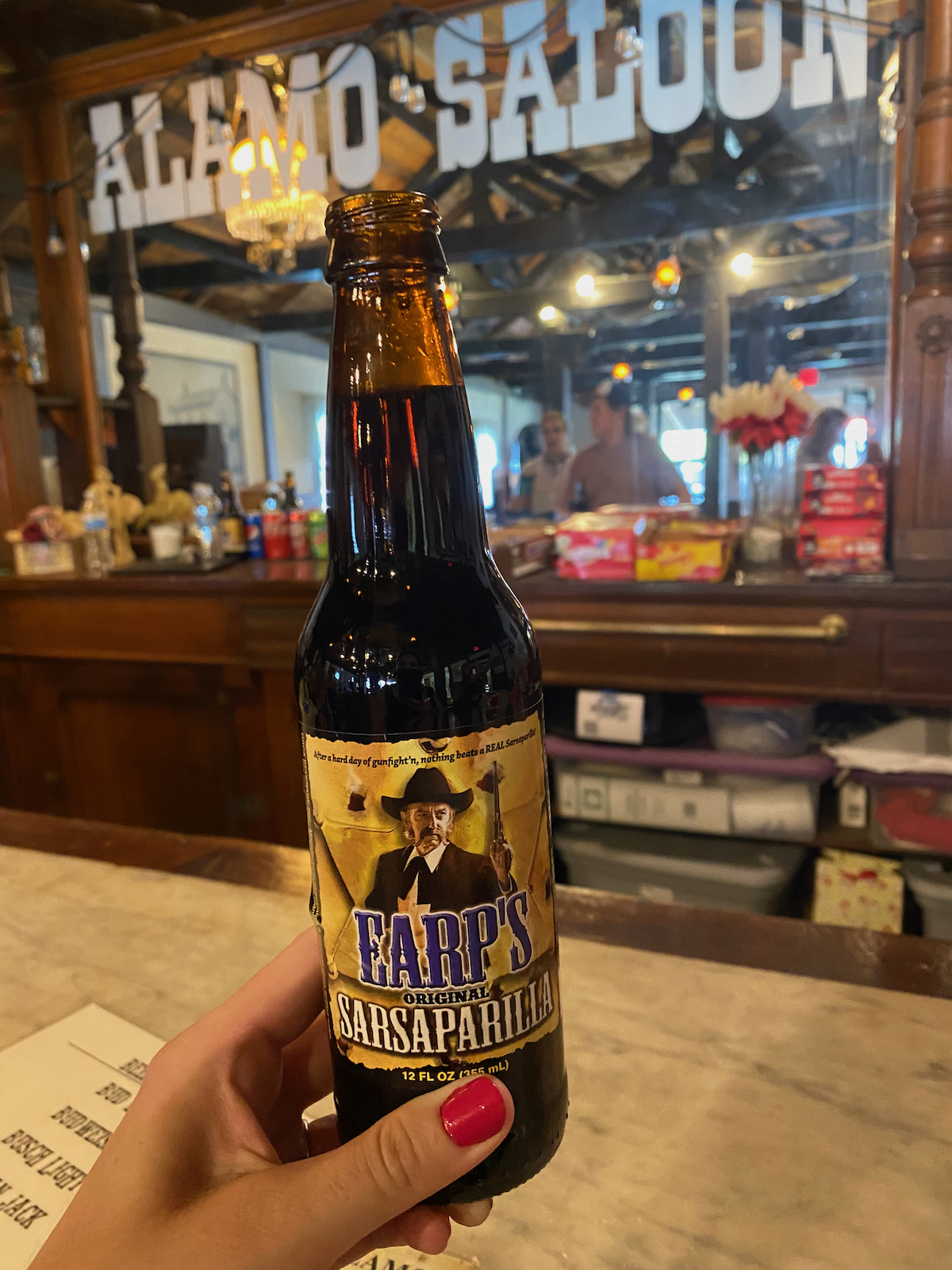 Bottle of sarsaparilla at the saloon in Old Abilene Town in Abilene, Kansas
