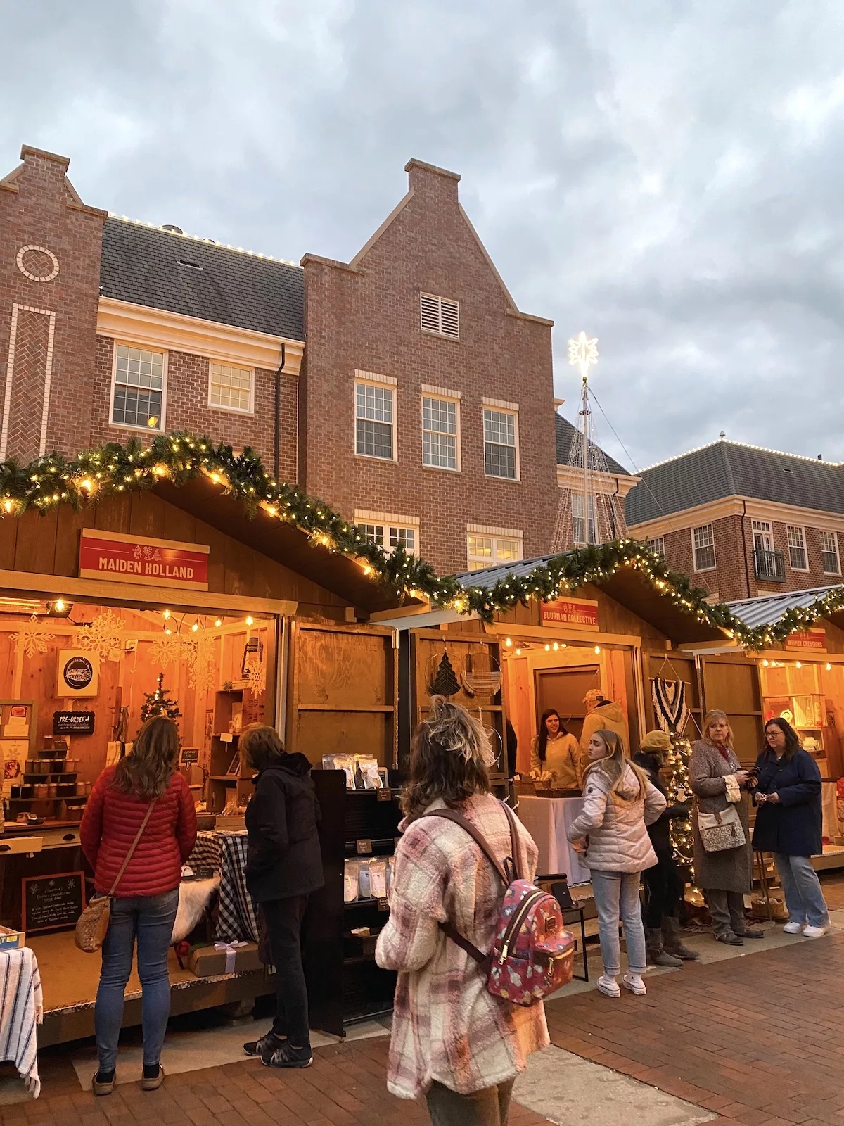 Stalls at Kerstmarkt, Pella's Dutch Christmas market in Pella, Iowa