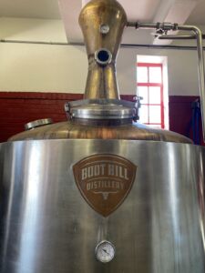 Distilling equipment at Boot Hill Distillery in Dodge City, Kansas