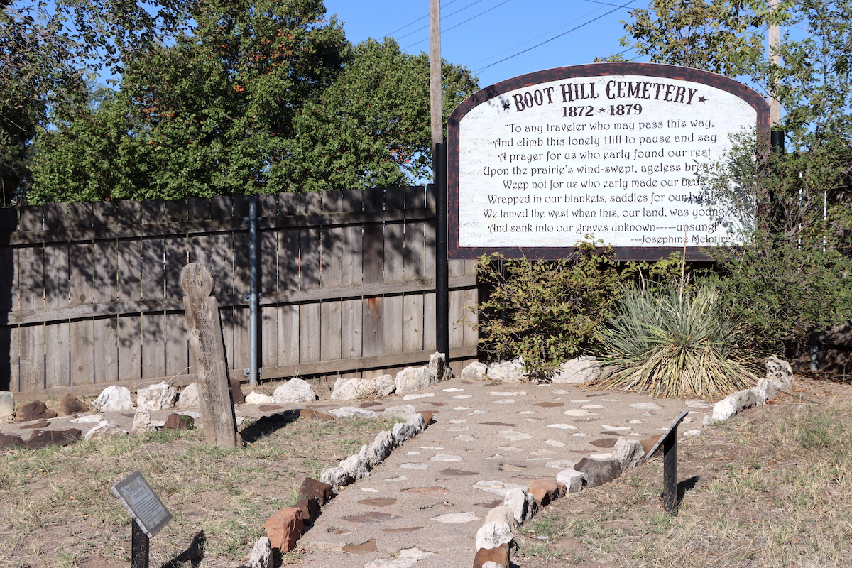 Replica Boot Hill Cemetery at the Boot Hill Museum in Dodge City, Kansas