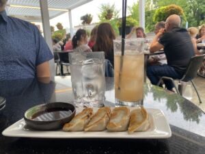 Potstickers and mocktail at Ko Fusion in Champaign, Illinois