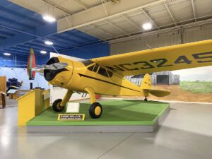 Yellow airplane flown by Dwane Wallace at the Mid-America Air Museum in Liberal, Kansas