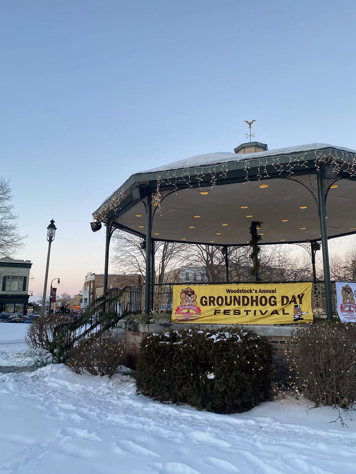 Gazebo on the historic town square in Woodstock, Illinois