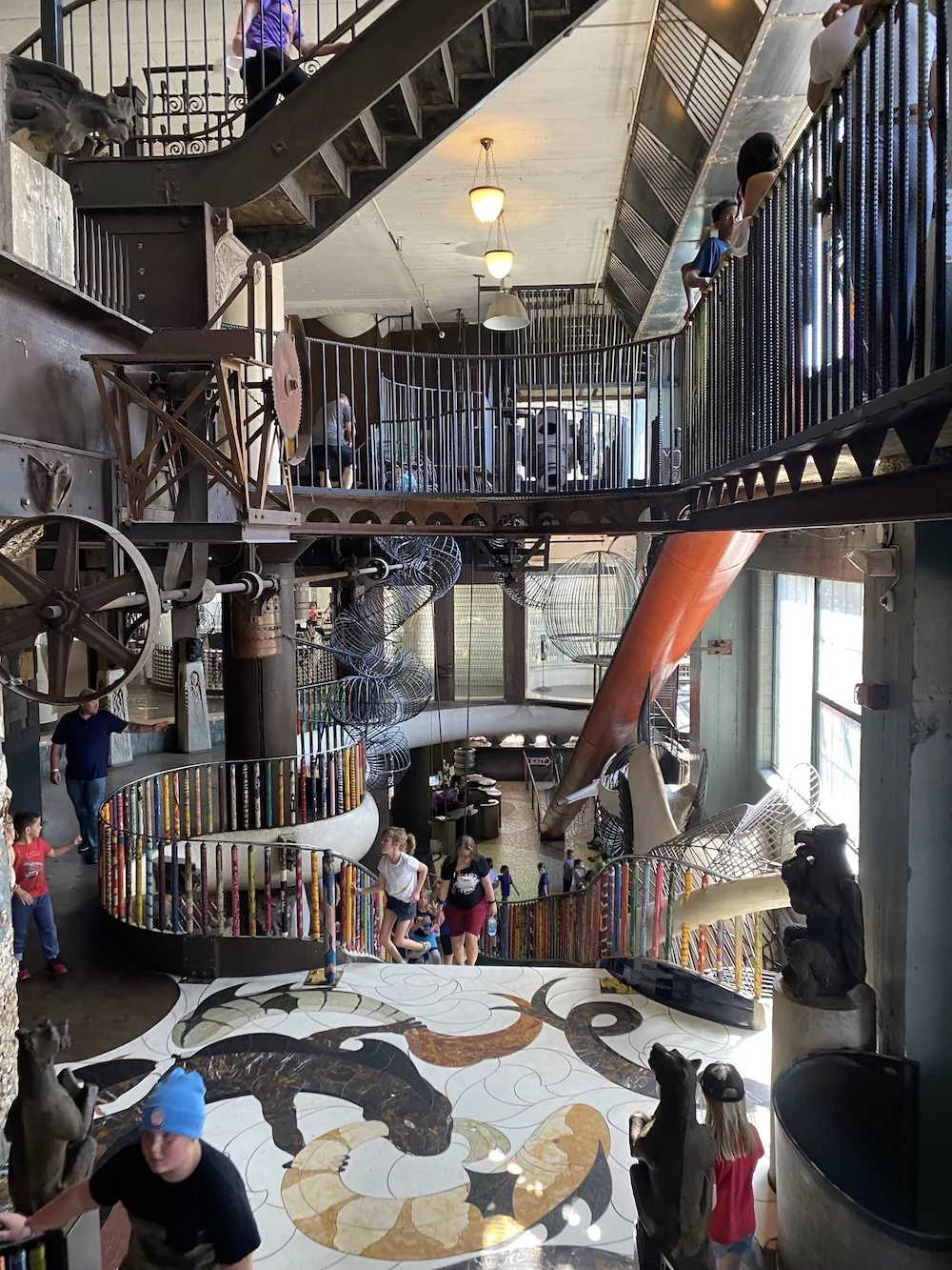 Interior staircase and giant slide at City Museum in St. Louis, Missouri